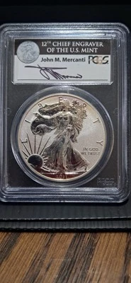 2011 P prueba inversa Silver Eagle graduación profesional Pr70 FS 25 aniversario firmado por Mercanti  Foto 1 de 4