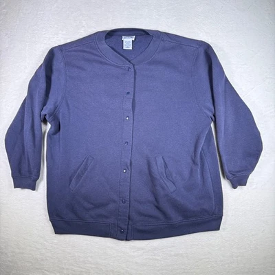 Blair Mujer 2XL Botón Frontal Cárdigan Sudadera Azul Algodón Poliéster Bolsillos Foto 1 de 4