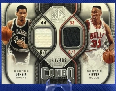 2009 SP Game Used Patch Combo Materials #193 /499 George Gervin Scottie Pippen - Image 1 of 2
