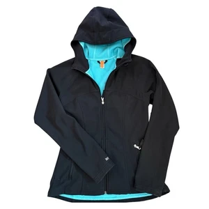 Lucy Hooded Full Zip Long Sleeve Fall Jacket Light Black Coat Women’s Medium - Picture 1 of 11