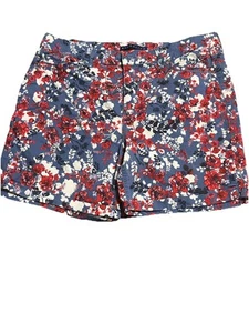 BANDOLINO Womens Floral Print Shorts Sz 12 Red Blue Amy Shorts 6” Inseam - Picture 1 of 9