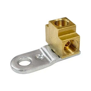 1/4" Inverted Flare Brake Line Brass Tee 7/16-24 All Sides With Bracket 1pc - Picture 1 of 9