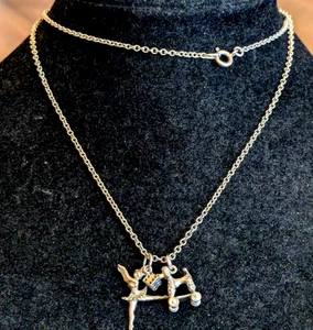 22 inch long chain Sterling silver charm necklace - Picture 1 of 8