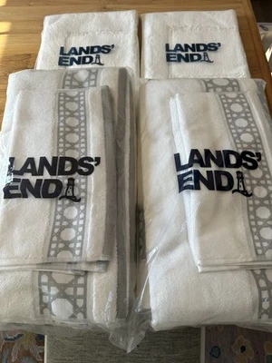 Juegos de toallas de algodón Lands' End Supima con alfombrillas de baño, NUEVO Foto 1 de 4