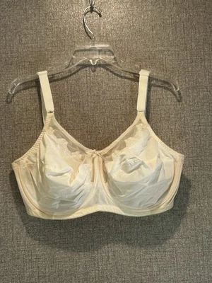 Bali Flower Bra 42DDD NWOT Full Coverage Unlined Underwire Ivory Feminine - Image 1 of 4