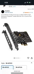 Sound Blaster Audigy FX V2 Up to 24bit/192kHz High Resolution 120dB DNR DAC NEW - Afbeelding 1 van 3
