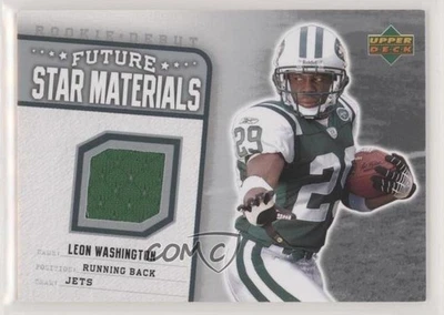 2006 Upper Deck Rookie Debut Future Star Materials Leon Washington #FSM-LW RC - Image 1 of 2