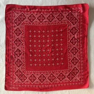 Vintage Fast Color Elephant Trunk Up Selvedge Bandana Red Diamond Western 17x17 - Bild 1 von 3