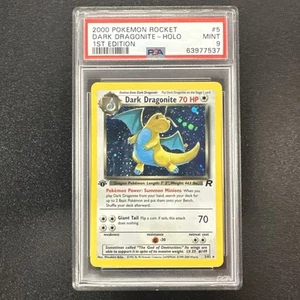 Pokemon Dark Dragonite Team Rocket 1st Edition Holo Rare #5 PSA 9 Mint JY - Picture 1 of 2