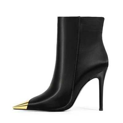 Invierno Nuevas Botas Cortas Punta Cuadrada Tacones Altos Sexy Moda Para Mujer Club Foto 1 de 4