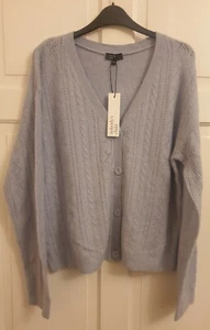 nobody's child blue pointelle button through cardigan uk size 12-14