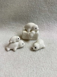 Vintage Janice Hester kleine Seelöwe/Siegel Figuren - 3er Set - Bild 1 von 5