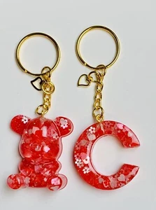 Llavero rojo con letras y oso de San Valentín - Imagen 1 de 1