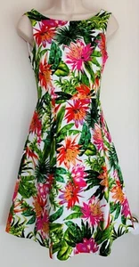 JACQUI E Women's Floral Multi Coloured Lined Sleeveless Fit & Flare Size 6 Dress - Picture 1 of 12