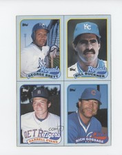 1989 Topps Wax Box Bottom Panel George Brett Bill Buckner Darrell Evans #A-D HOF