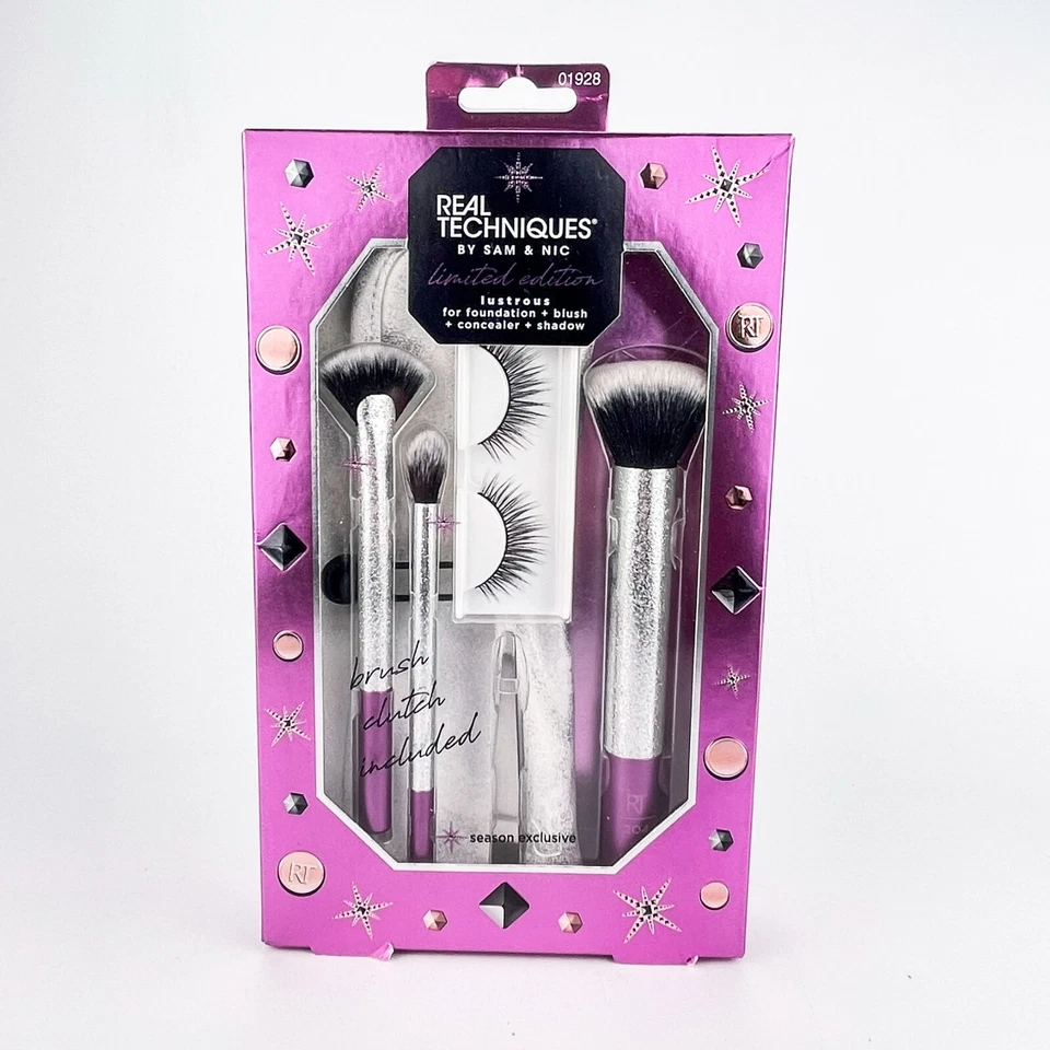Real Techniques Lustrous 6pc Brush Gift Set Limited Edition Sam NIC