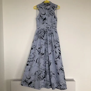 Anthropologie x Maeve Blue & Black Maxi Dress A-Line Size UK6 US2 - Picture 1 of 9