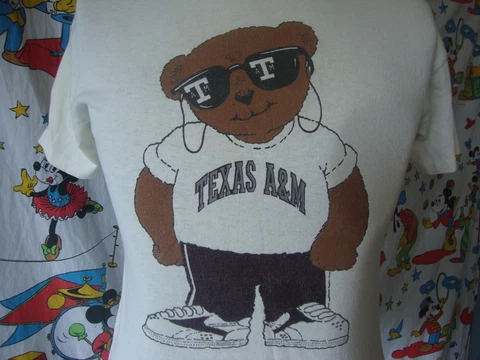 VintageTexas A&M Aggies Cool Bear with sunglasses rap hip hop football T shirt M Cover