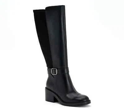 Vince Camuto Lther Extra Wide Shaft Tall Boots-Vianah4-Black Leather-9W A662196 - Image 1 of 2