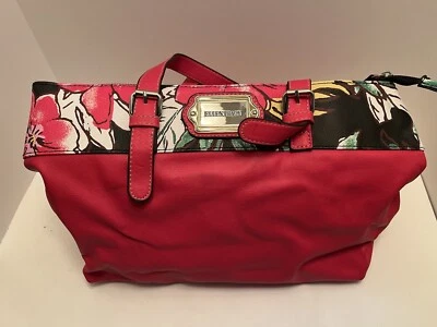 Bolsa tote Ellen Tracy rosa-vermelha e floral - Imagem 1 de 4