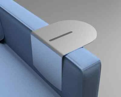 Zovuna Wingz Table Modern Adjustable Silver Couch Sofa Chair Armrest Shelf Ledge - Image 1 of 4