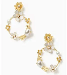 NWT Kate Spade New York Floral Hoop Earrings - Picture 1 of 7