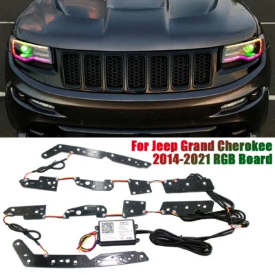 RGBW LED DRL Board For Jeep Grand Cherokee 2014-2021 APP Bluetooth Headlight DIY - Imagem 1 de 4