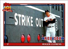 1991 Topps Roger Clemens  530 Boston Red Sox