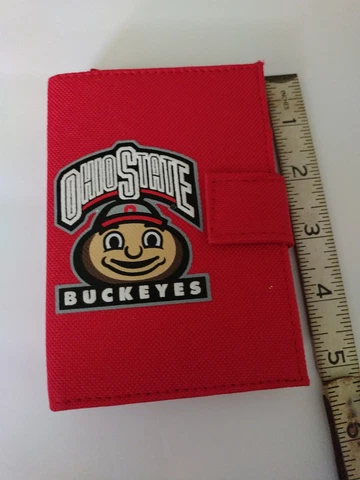 Ohio State Buckeyes Personal Organizer New  5"x3.5" Canvas Red Snap Binder Rings Cover
