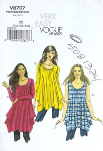 VOGUE Misses' Túnica Patrón V8707 Talla L-XXL SIN CORTAR - Imagen 1 de 2