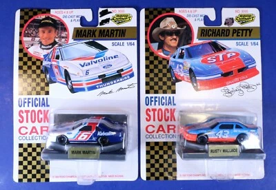 Lot of 2 Road Champs Diecast 1/64 Stock Cars - Martin & Wallace - 1992 - Image 1 of 2