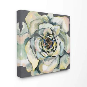 Flower Bloom Neutral White Petal Painting Canvas Wall Art, 24 x 24, Design by... - Picture 1 of 5