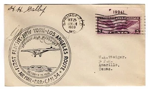 CAM 34W10 Springfield MO - Amarillo TX 1930 Flight Pilot Autographed ex Steiger - Picture 1 of 2