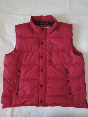 Orvis Duck Down Puffer Vest XL Red Snap Zip Pockets Nylon Jacket Camp Fish Hunt - Image 1 of 4