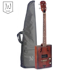 J.N Guitars CASK-HOGSHEAD Acoustic Electric Cigar Box 4 String Guitar w/ Gig Bag - Picture 1 of 3
