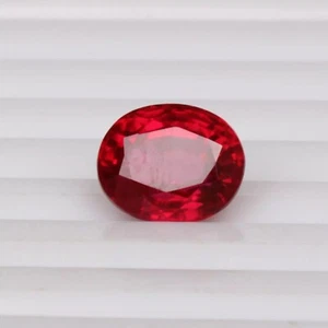 Red Ruby 6.60 Ct. Oval Cut Mozambique Precious Loose Gemstone - Picture 1 of 9
