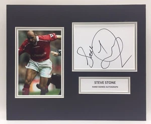 RARE Steve Stone Nottingham Forest Signed Photo Display + COA AUTOGRAPH ENGLAND - Picture 1 of 3