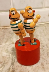 SELTEN Vintage Holzdaumen PUPPE PUPPE MUSCLEMEN MAN 4" NEU SPASS WEIHNACHTSGESCHENK! - Bild 1 von 7