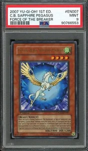 PSA 9 - 2007 YU-GI-OH! FOTB-FORCE OF THE BREAKER EN007 CRYSTAL BEAST PEGASUS - Picture 1 of 2