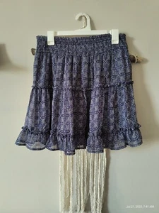 Blu Pep Boutique Blue Geometric Skirt NWT - Picture 1 of 8