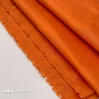 Orange Taffeta Fabric By The Yard- Solid Poly Taffeta Fabric- Decoration - Image 1 of 4