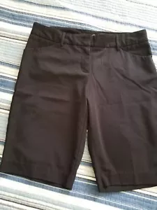 Daisy Fuentes Womens Black Mid-Rise Walking Shorts Belt Loops Sz 10 - Picture 1 of 8