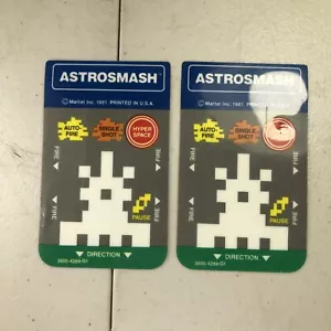 1981 Mattel Intellivision Video Game ASTROSMASH Game X2 Overlays ONLY - Picture 1 of 4