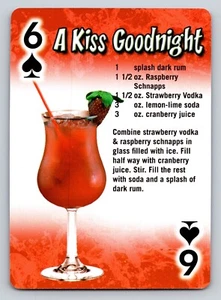 Tarjeta de intercambio A Kiss Goodnight bebida cóctel receta seis de picas tarjeta de juego - Imagen 1 de 2