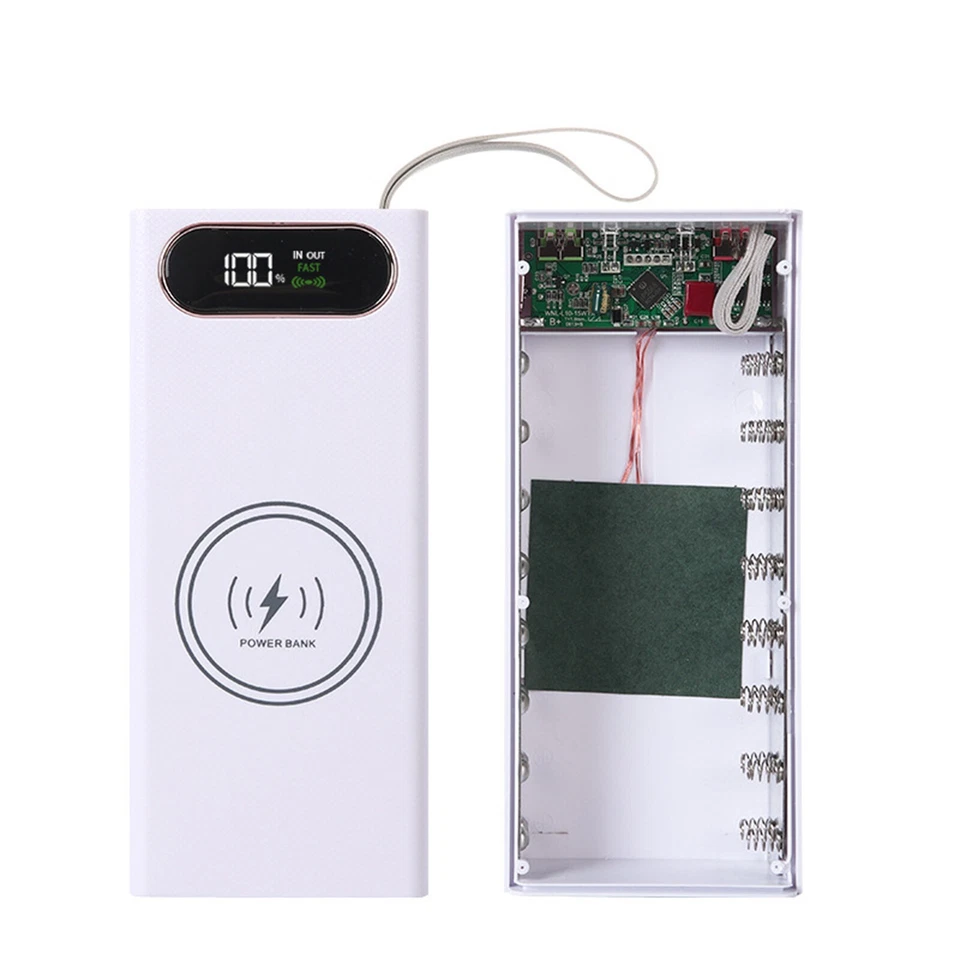 Caja de almacenamiento de batería 16x18650 18650 inalámbrica carga rápida hágalo usted mismo estuche de banco de energía Foto 1 de 4