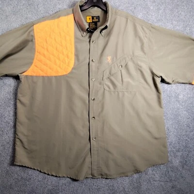 Browning Shooting Shirt Mens XL Short Sleeve Button Up Hunting Clay Quilted - Image 1 of 4