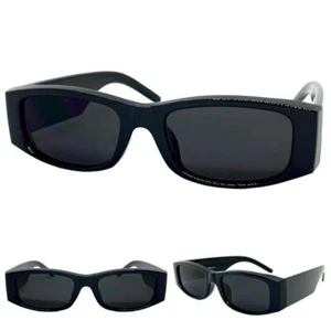 Biker Gangster Hardcore Hip Hop Rapper SUNGLASSES Black Frame Super Dark Lens - Picture 1 of 6