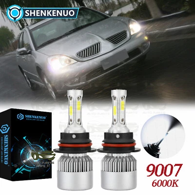 Kit de faros LED 9007 HB5 blancos bombillas altas/bajas para MITSUBISHI Galant 2004-2012 2x Foto 1 de 4
