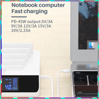 Multifunctional USB smart digital display AC adapter for travel stand charging - Image 1 of 4