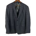 Portabella New York Men's 46R Slim Fit Gray Plaid Blazer Jacket